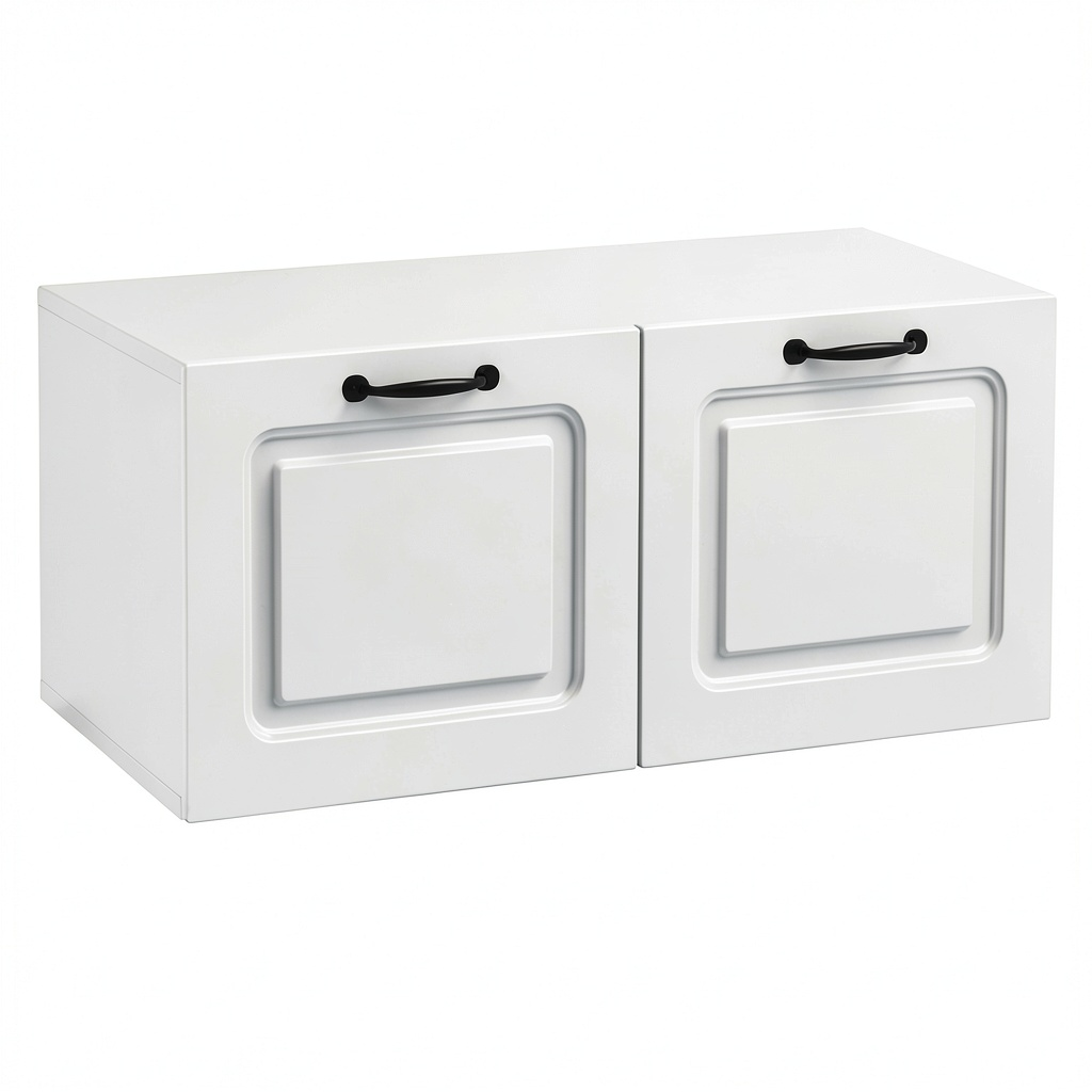 Mobile TV sospeso moderno bianco lucido, 78,5x41x30 cm, in legno, salvaspazio, portata fino a 60 kg, per soggiorno