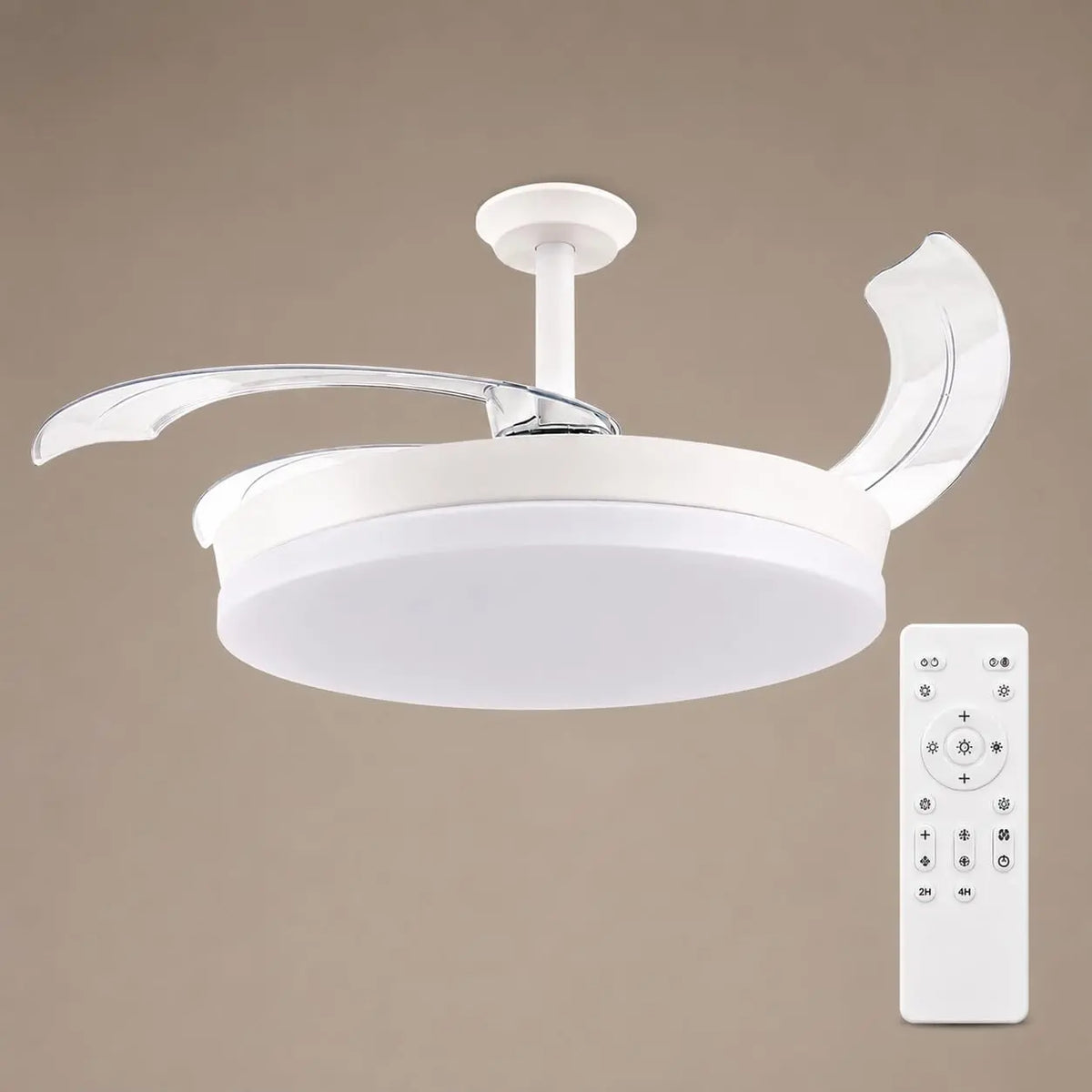 Ventilatore da soffitto M - colore Bianco - con telecomando, con timer, a LED - 36W, 30W, 107 cm