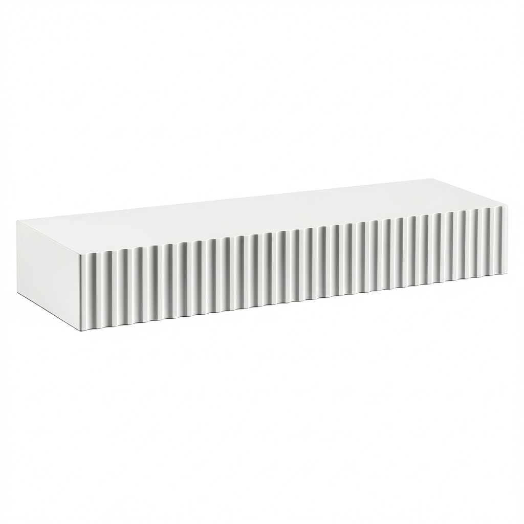 Mensola a muro con cassetto e luce LED sensoriale, ideale per camera, ingresso e soggiorno, a batteria, 60x20x8 cm, bianco