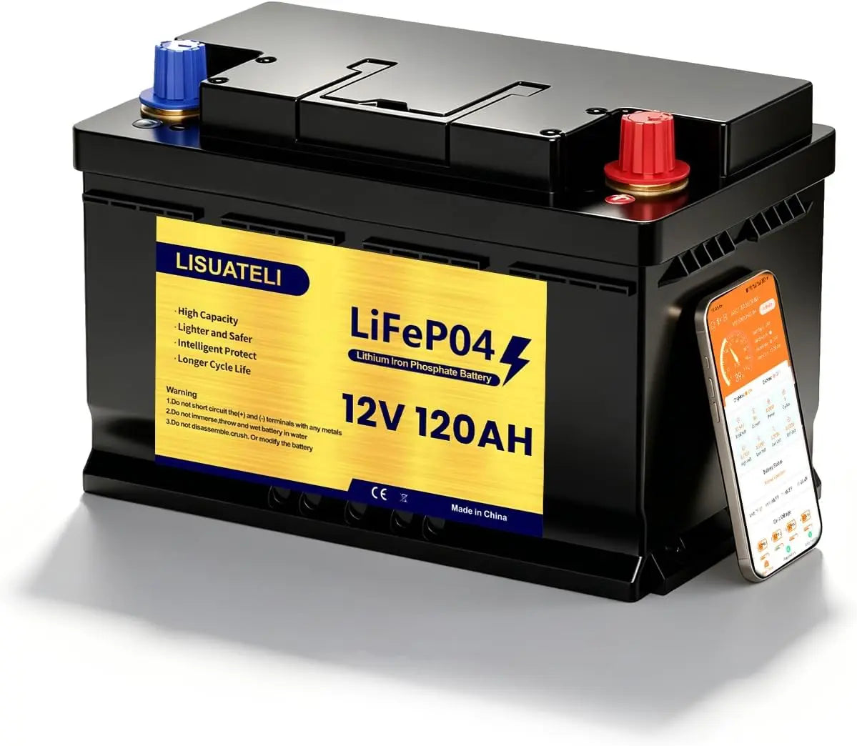 Batteria ricaricabile - con controllo intelligente - 12 V, 120 Ah