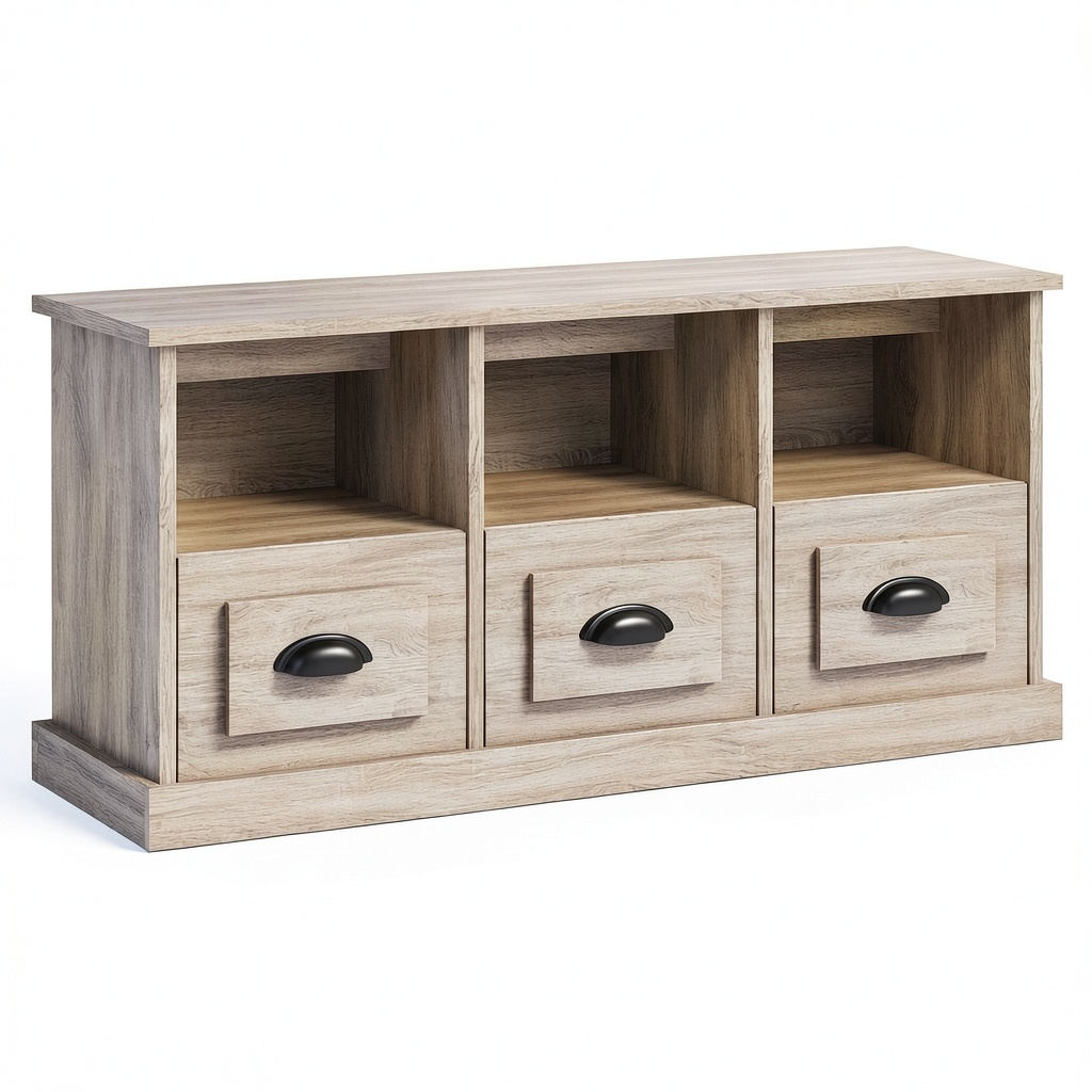 Mobile Porta TV Moderno Grigio in Legno Multistrato 100x35x50 cm