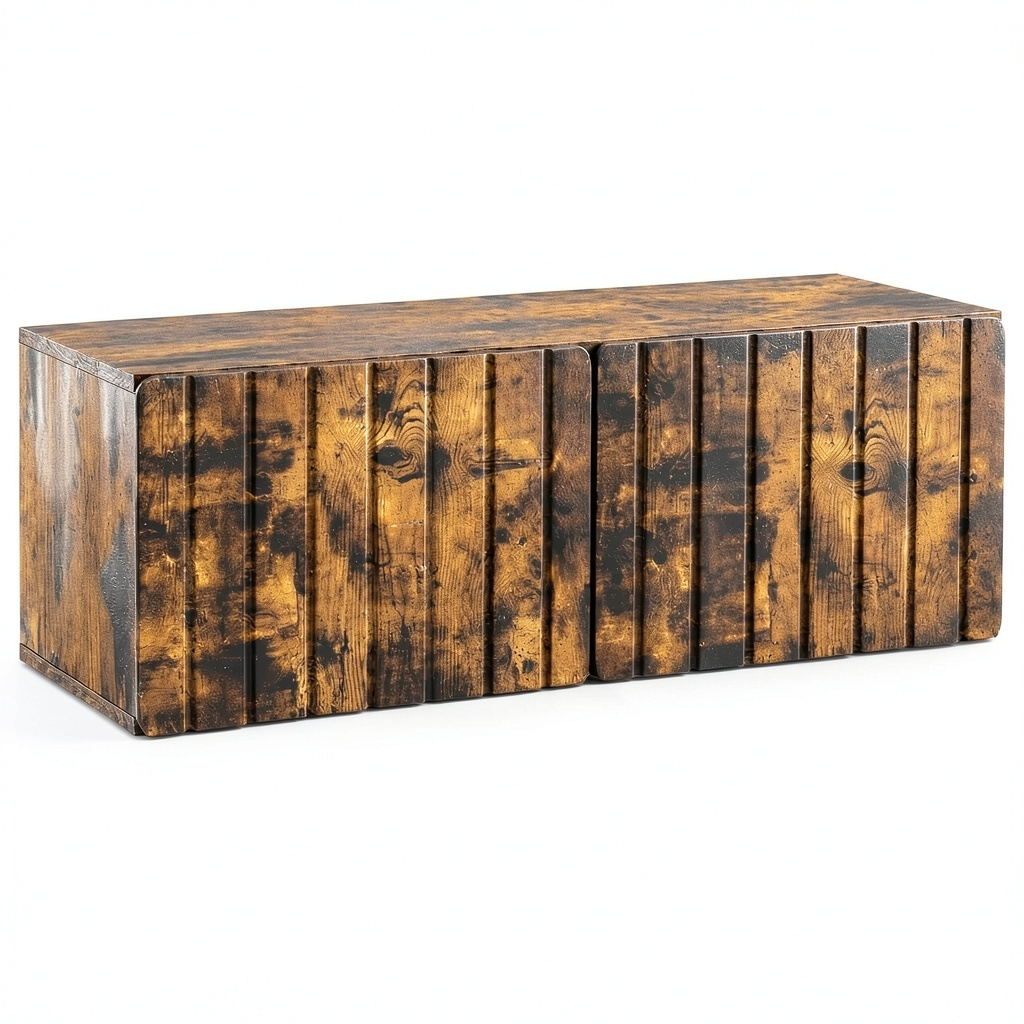 Mobile TV sospeso in rovere affumicato con ante girevoli, moderno, 98 x 41 x 30 cm