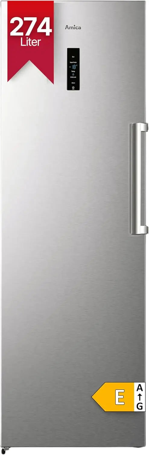 Congelatore Amica GSN 328 - colore Argento - con display digitale, a LED - 186 cm