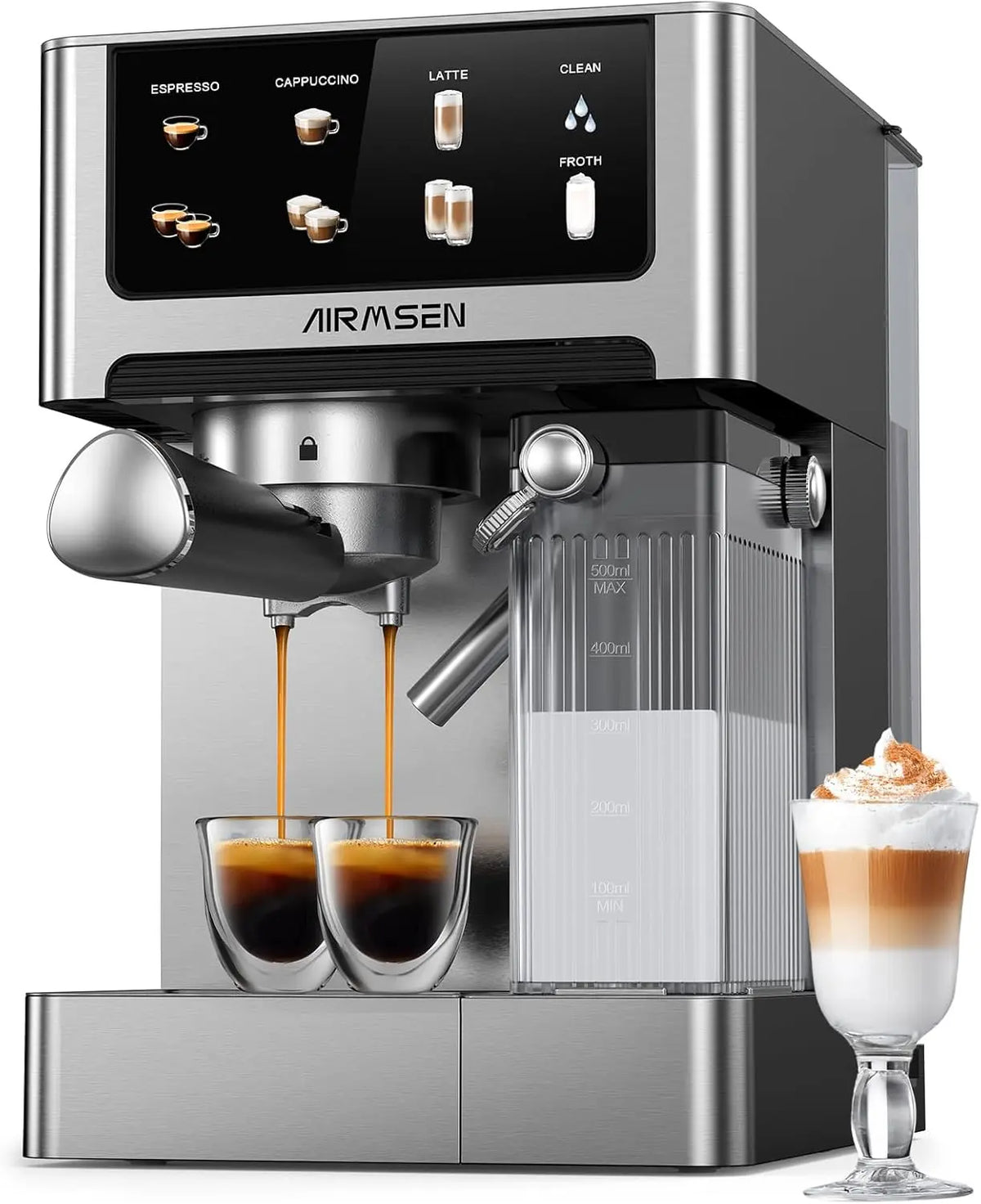 Macchina da caffè AIRMSEN 20 - colore Argento - con display digitale, automatico - 1350W, 1000W, 1.8L