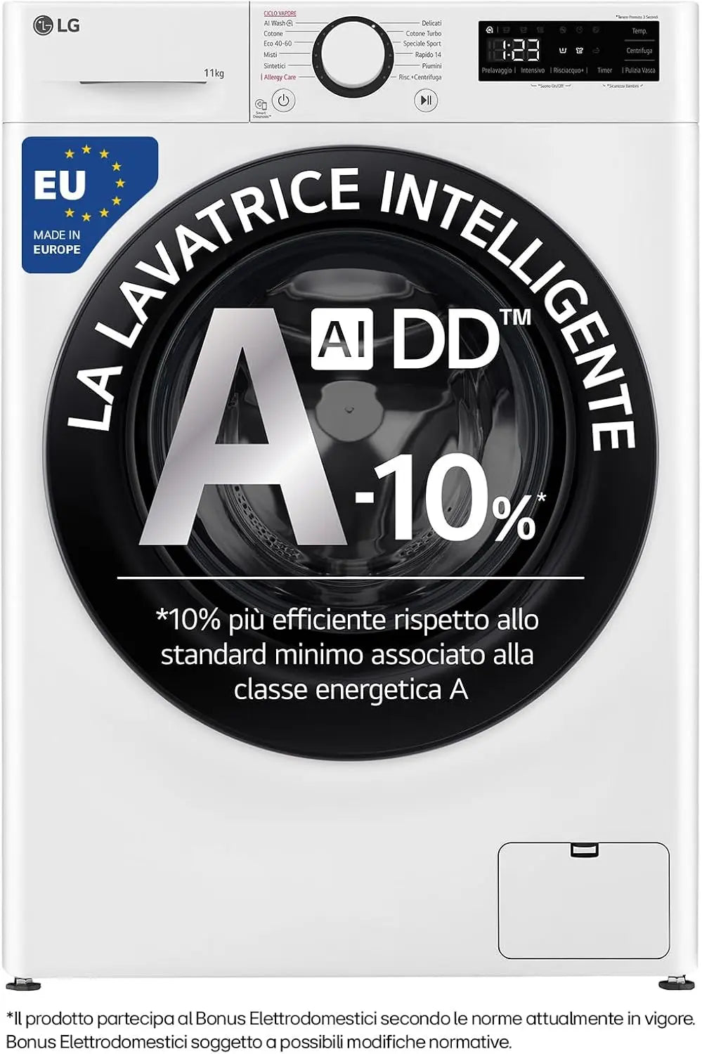Lavatrice LG AI DD - colore Bianco - con controllo intelligente - 11kg