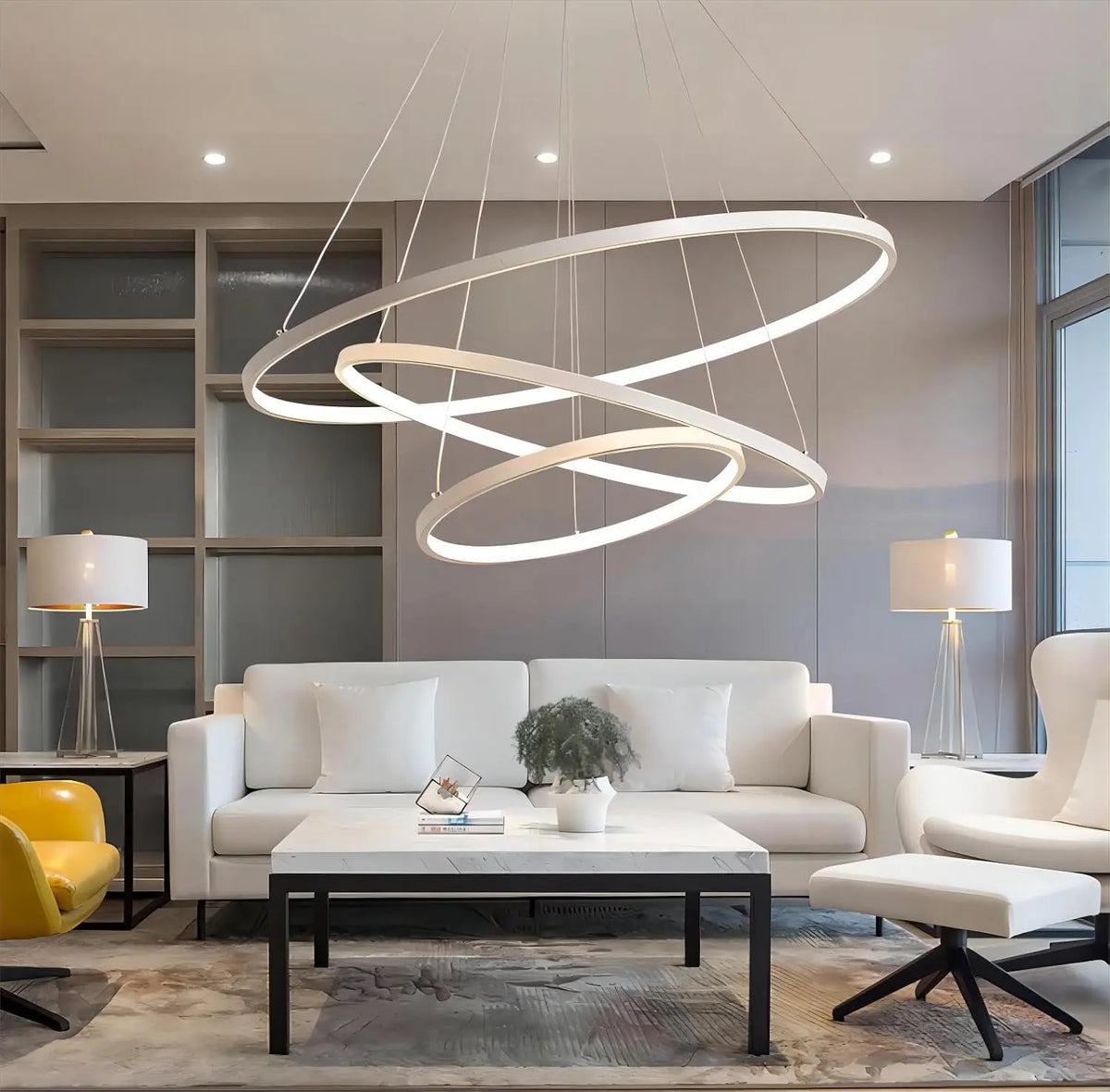 Lampada LED Lampadario - colore Bianco - con telecomando, a LED, regolabile - 115W, 80cm