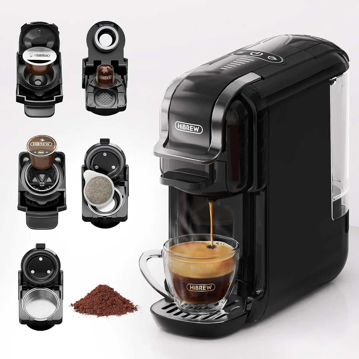 Macchina da caffè HIBREW - colore Nero/Oro - multifunzione