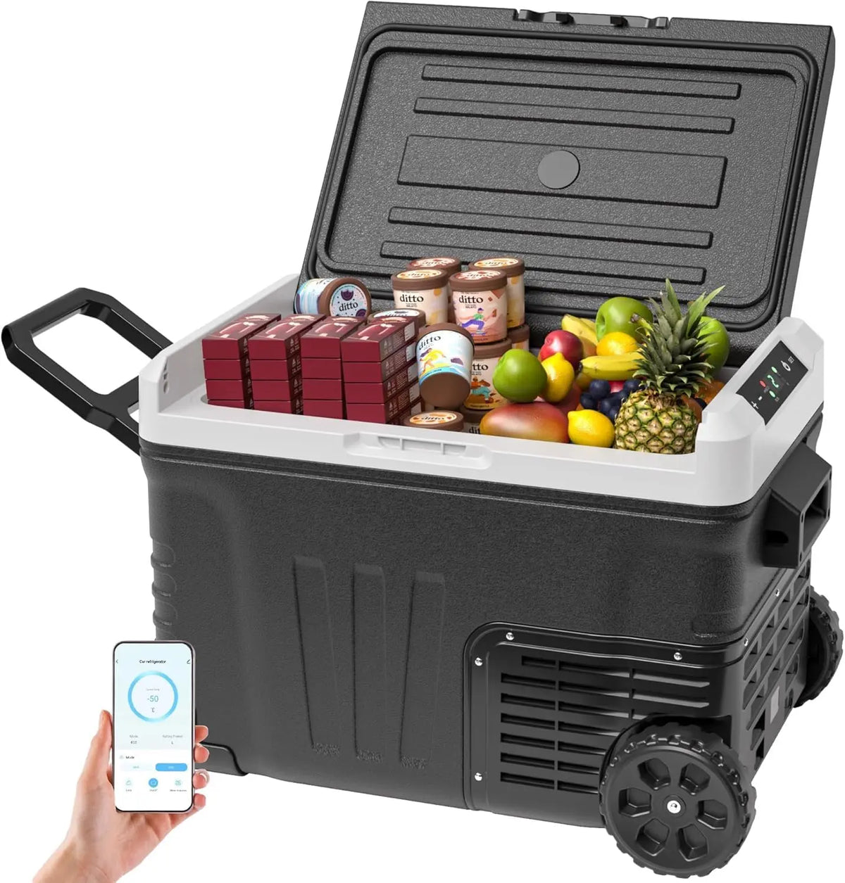 Frigorifero EUHOMY - portatile, con controllo intelligente - 12 V, 24 V, 240 V