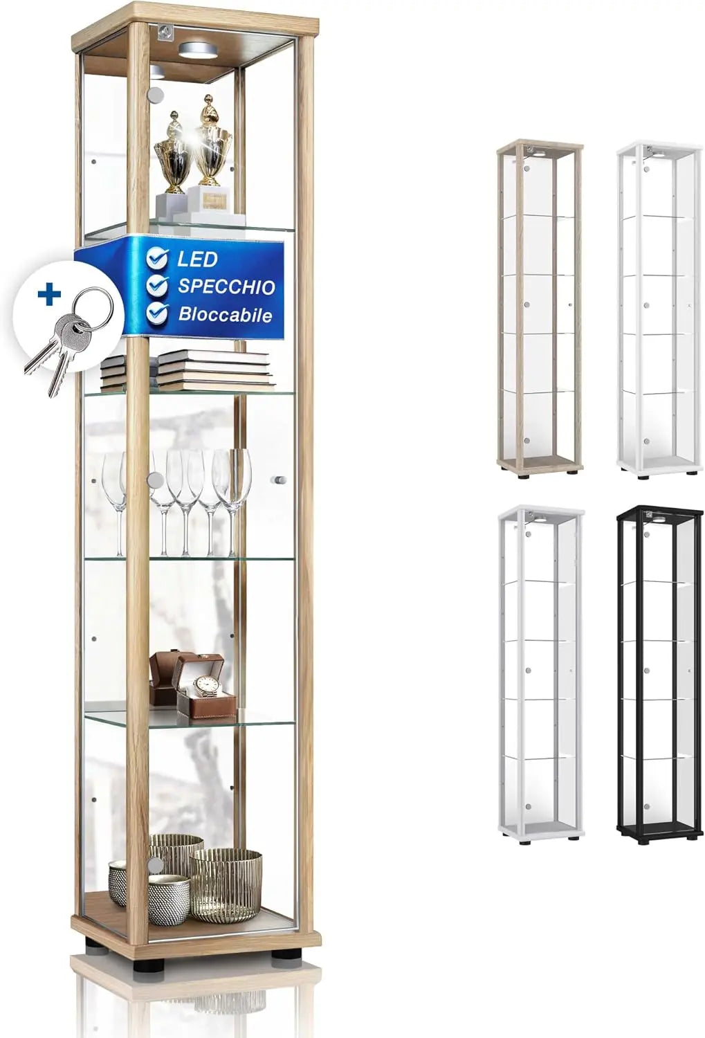 Specchio Vetrina - a LED, regolabile
