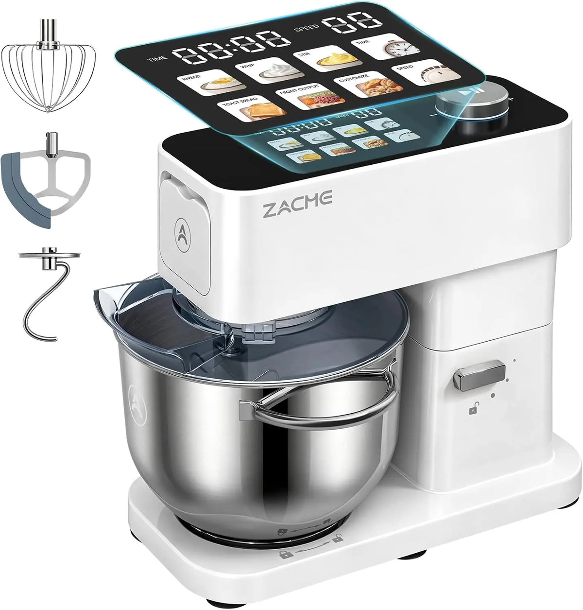 Robot da cucina ZACME - colore Argento - silenzioso - 1200W, 5,2 L