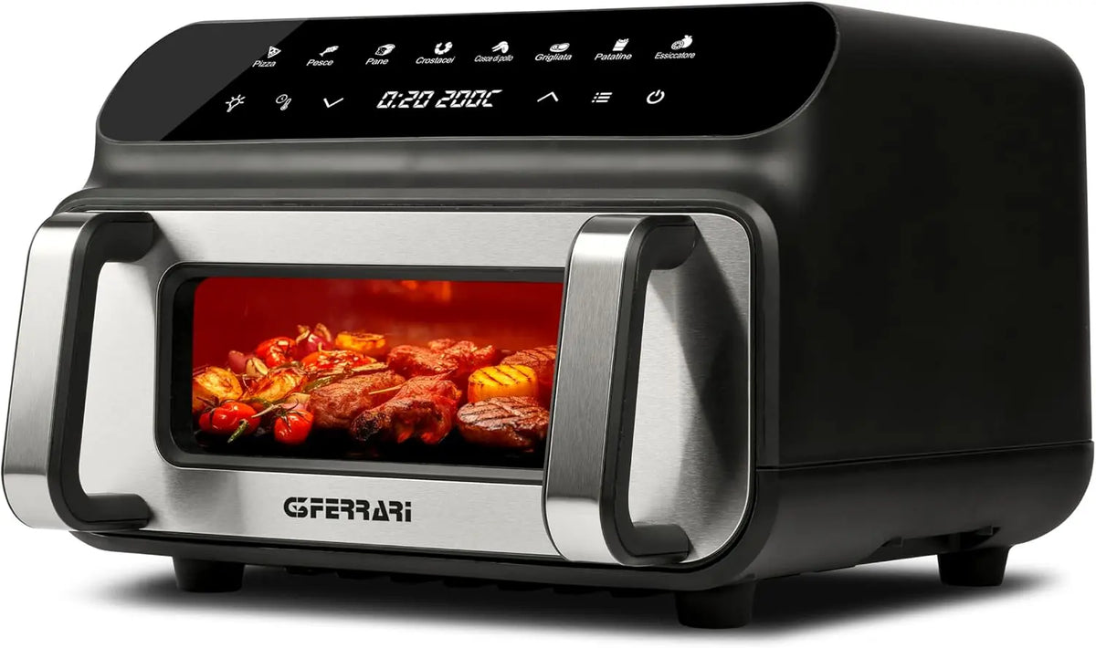 Friggitrice ad aria G3 - colore Nero/Grigio/Argento - con timer, multifunzione - 2000W, 10 Litri