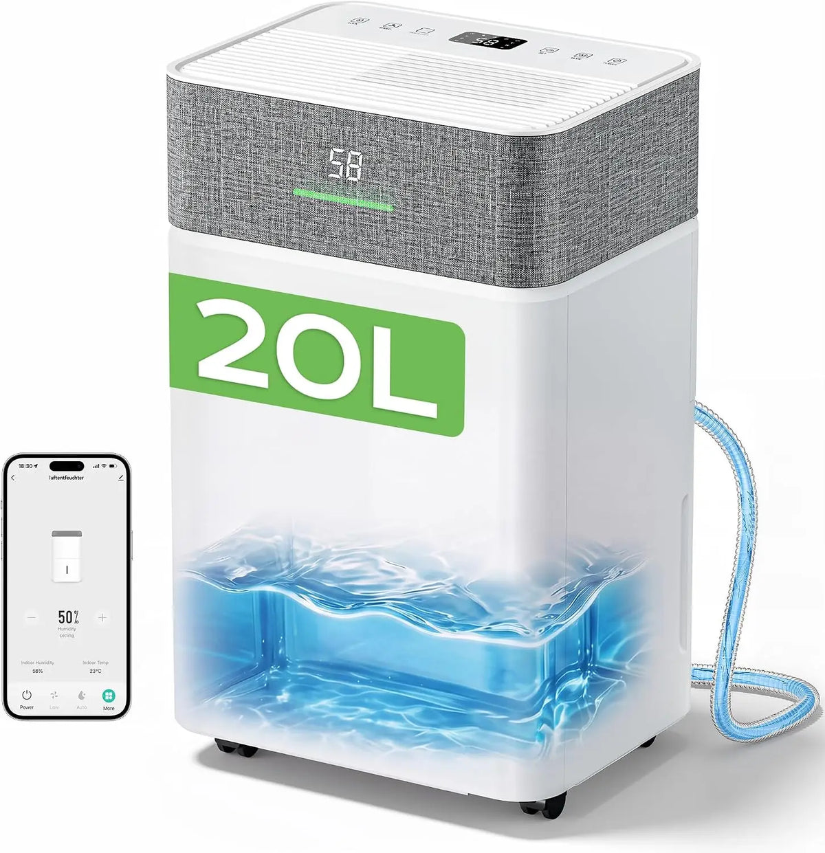Deumidificatore JUMMICO - con Wi-Fi, con controllo intelligente - 20 L