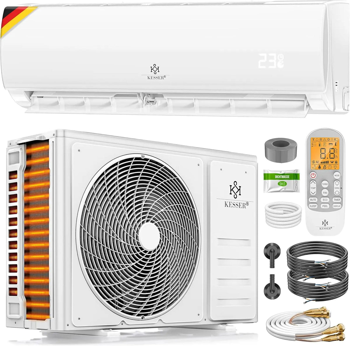 Climatizzatore portatile KESSER - con Wi-Fi, con controllo intelligente - 9000 BTU, 2,6 kW