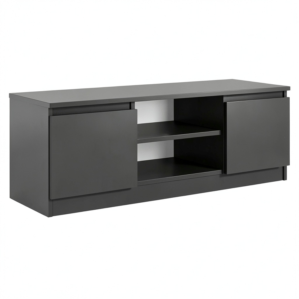 Tavolino Porta TV Moderno con Cassetti - 120x39x39 cm, Nero