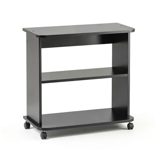 Carrello Mobile Multiuso per TV, Stampante e Hi-Fi, Nero, H71 L75 P40