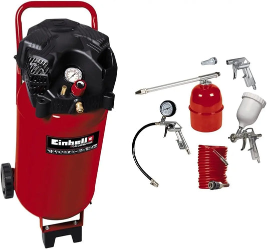 Compressore d'aria Einhell - colore Bianco/Argento/Rosso - 1500 W, 50 L, 240 L