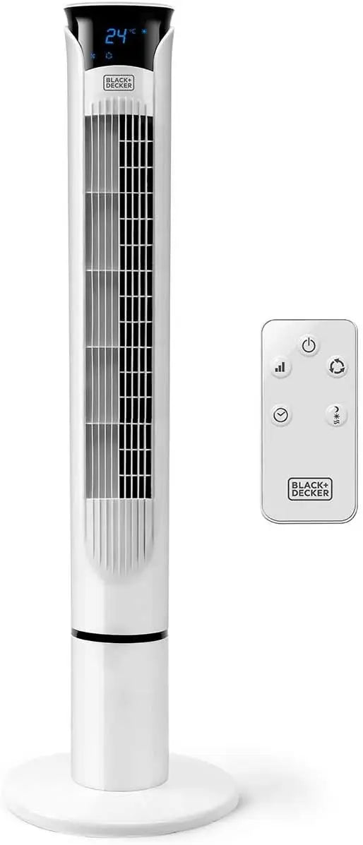 Ventilatore BLACK+DECKER BXEFT49E - colore Nero/Bianco - con telecomando, con timer, silenzioso - 102 cm