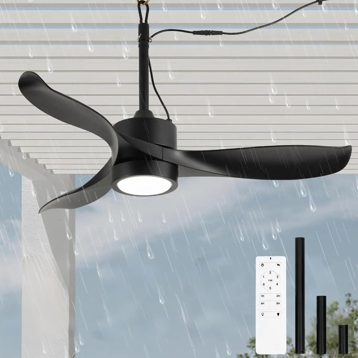 Ventilatore da soffitto KZT 106CM - con telecomando, silenzioso - 106CM