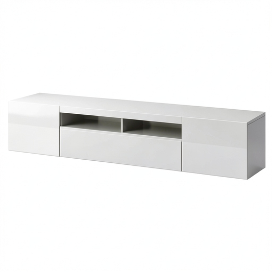 Mobile TV Tecnos Daiquiri 200 cm, Rivestimento Melamminico, Bianco Lucido