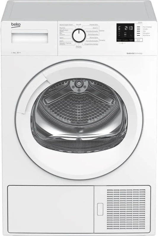 Asciugatrice Beko - colore Bianco - con display digitale - 8cm, 8kg