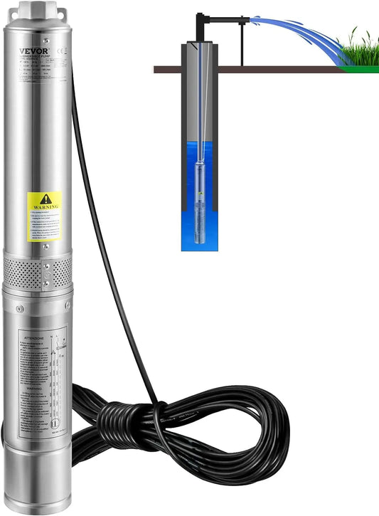 Pompa elettrica VEVOR - colore Argento - 2200W, 230V, 4 pollici