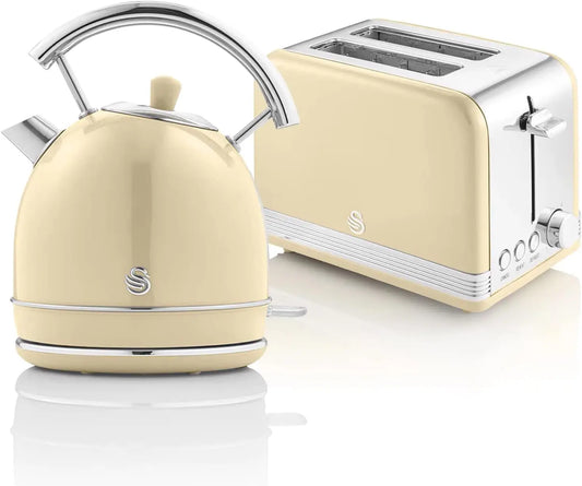 Bollitore elettrico Swan - colore Bianco/Argento - senza fili - 1,8 L