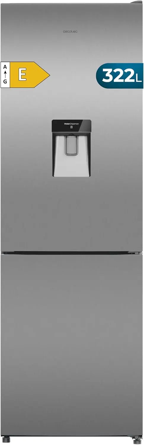 Frigorifero Cecotec - colore Argento - a LED - 322L, 185,5cm, 59,5cm
