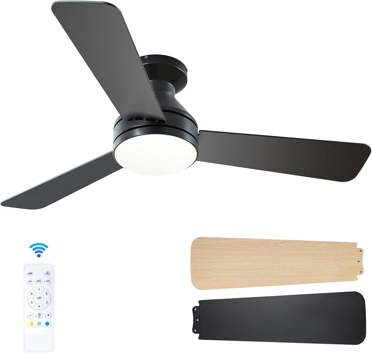 Ventilatore da soffitto Passky - colore Nero/Bianco - 107 cm