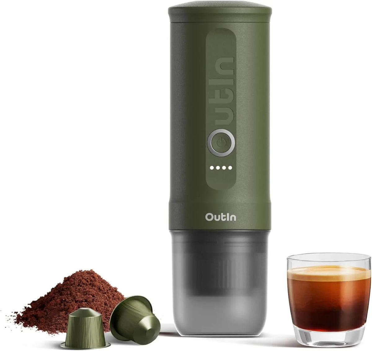 Macchina da caffè OutIn - colore Verde - portatile