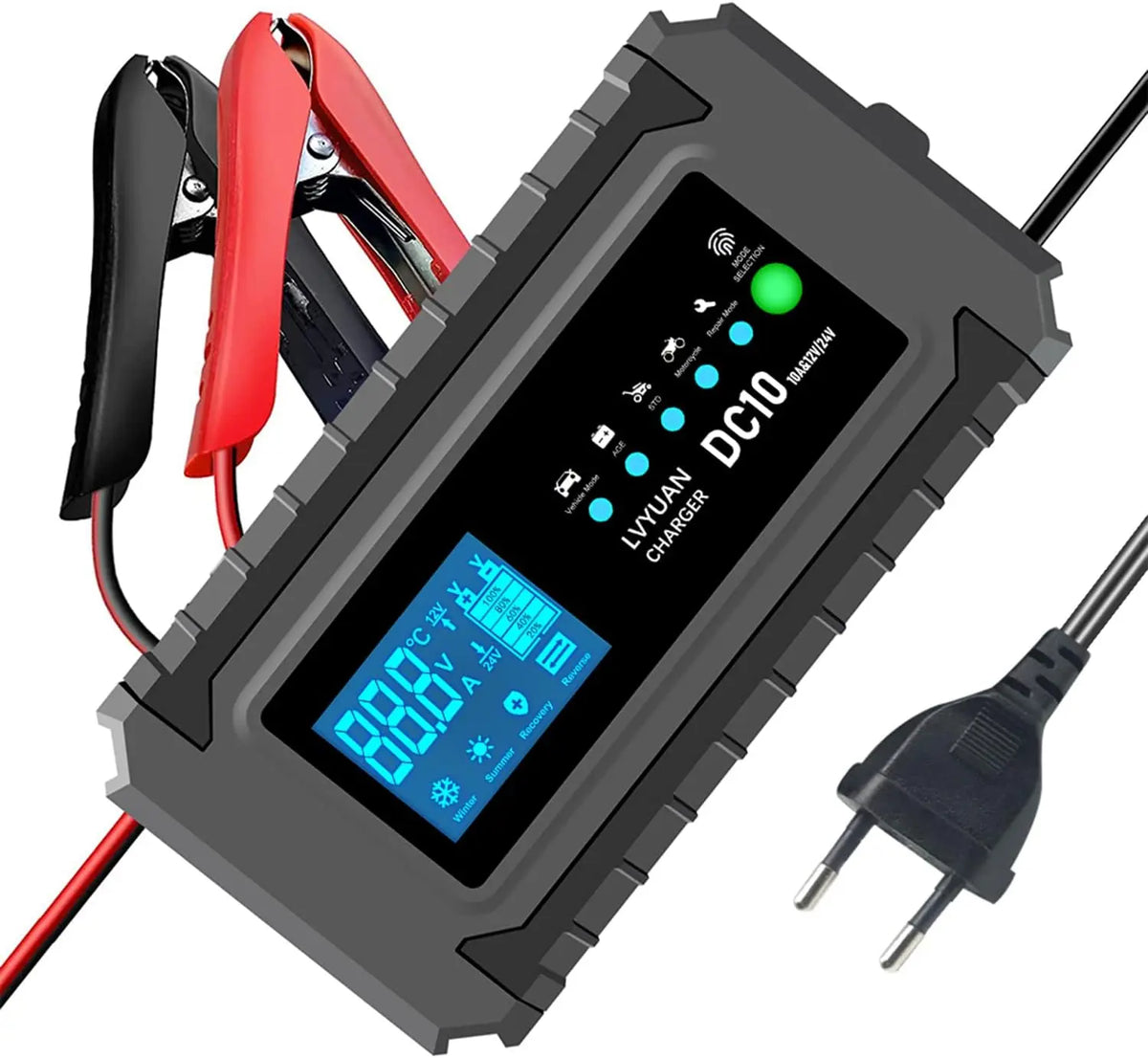 Caricabatterie Caricabatterie - con display digitale, automatico, con controllo intelligente - 12V, 24V