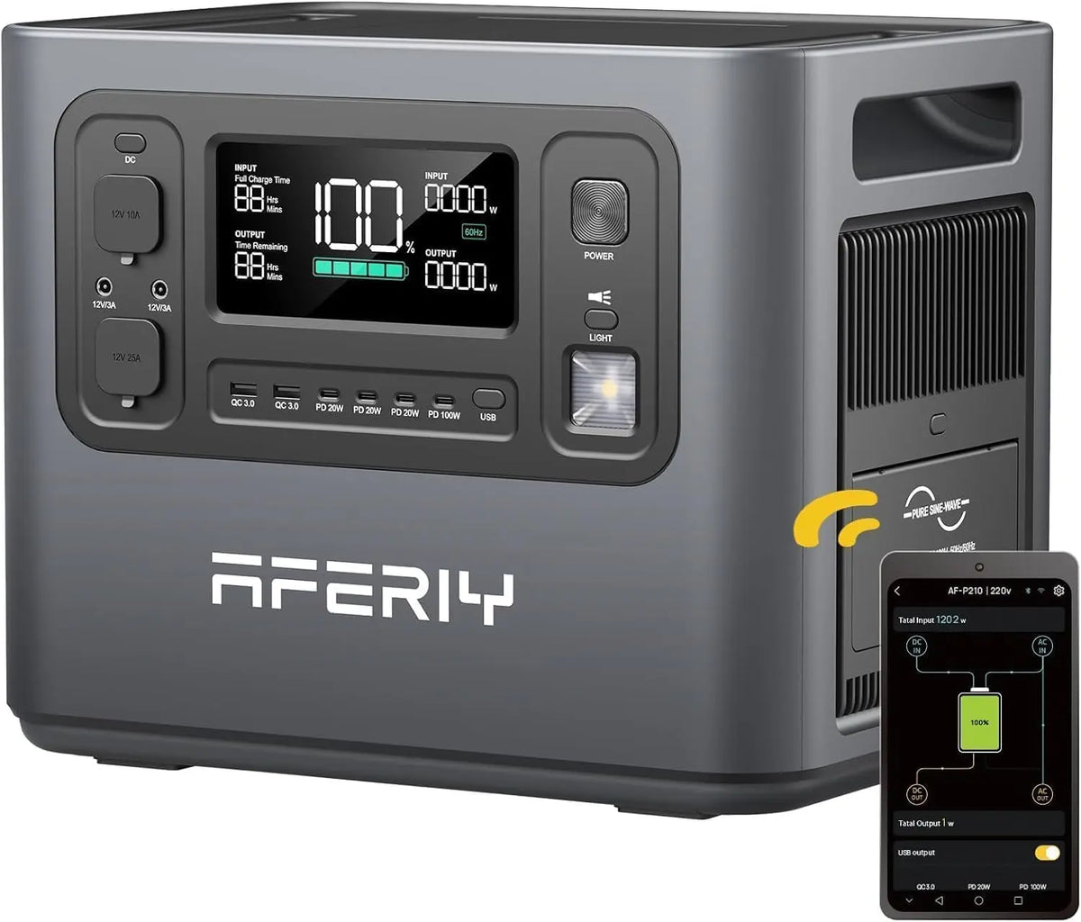 Stazione di alimentazione portatile AFERIY 2400W - portatile - 2400W, 2048Wh