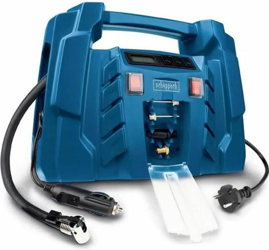 Compressore d'aria Scheppach Airforce5-150 - con display digitale, portatile - 150 W, 12 V, 230 V