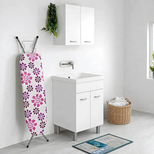 Prodotto per casa e tempo libero Mobile LAVATOIO - colore Bianco/Argento - portatile - 33 cm