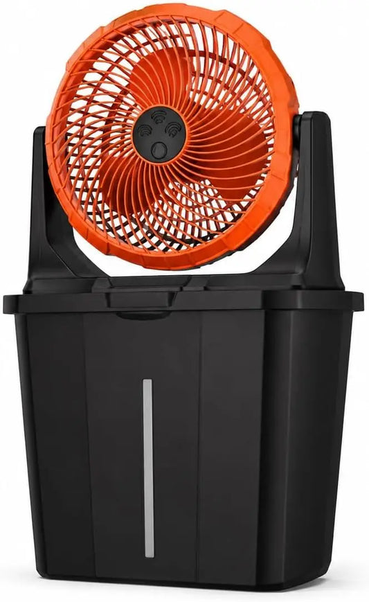 Ventilatore - colore Arancione - portatile, ricaricabile - 10 W, 9 l