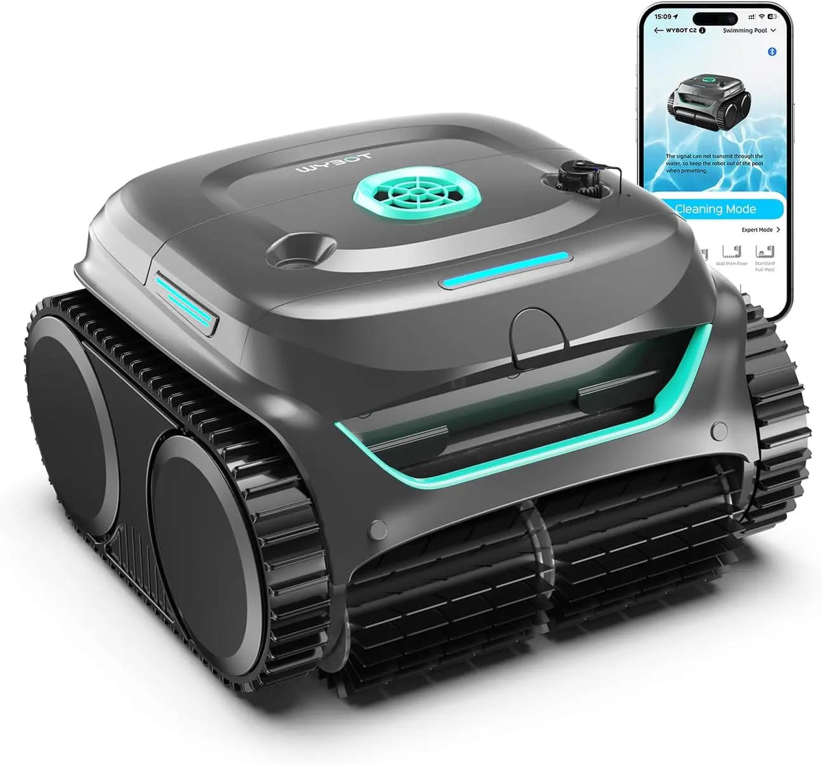 Robot aspirapolvere WYBOT C2 - colore Verde - senza fili, con controllo intelligente