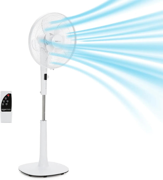 Ventilatore Amazon - colore Bianco - con telecomando, con timer, silenzioso - 28W, 40 cm