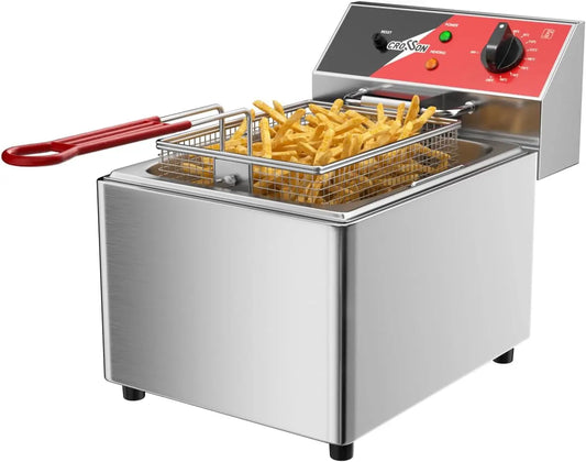 Friggitrice elettrica CROSSON - colore Argento - 3250W, 8 Litri