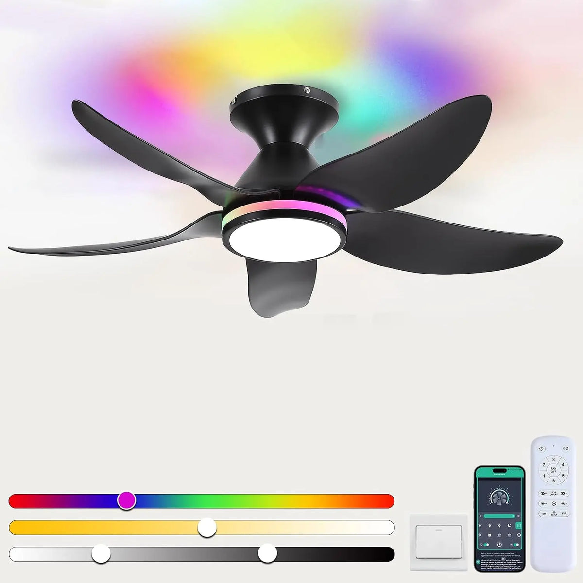 Prodotto per casa e tempo libero Kviflon - colore Bianco - con controllo intelligente - 96,5 cm