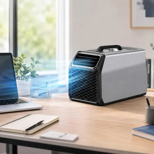Climatizzatore portatile - colore Argento - con telecomando, portatile, silenzioso - 4000 Btu