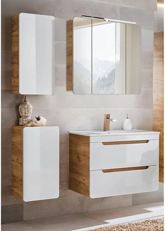 Specchio Lomadox - colore Bianco - a LED - 81 cm