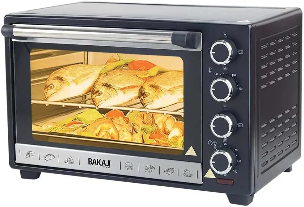 Forno elettrico Bakaji - colore Argento - con timer, regolabile - 1600W, 38 litri