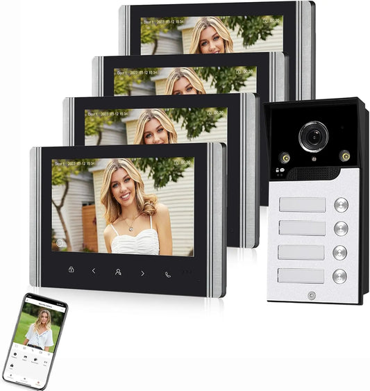 Prodotto per casa e tempo libero Videocitofono WLAN - con Wi-Fi, senza fili, con controllo intelligente - 7 pollici