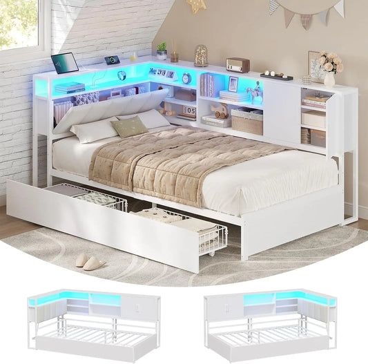 Letto - colore Bianco - a LED