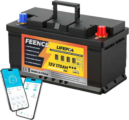 Pannello solare LiFePO4 170Ah - con Bluetooth - 170Ah, 12V, 2176 Wh