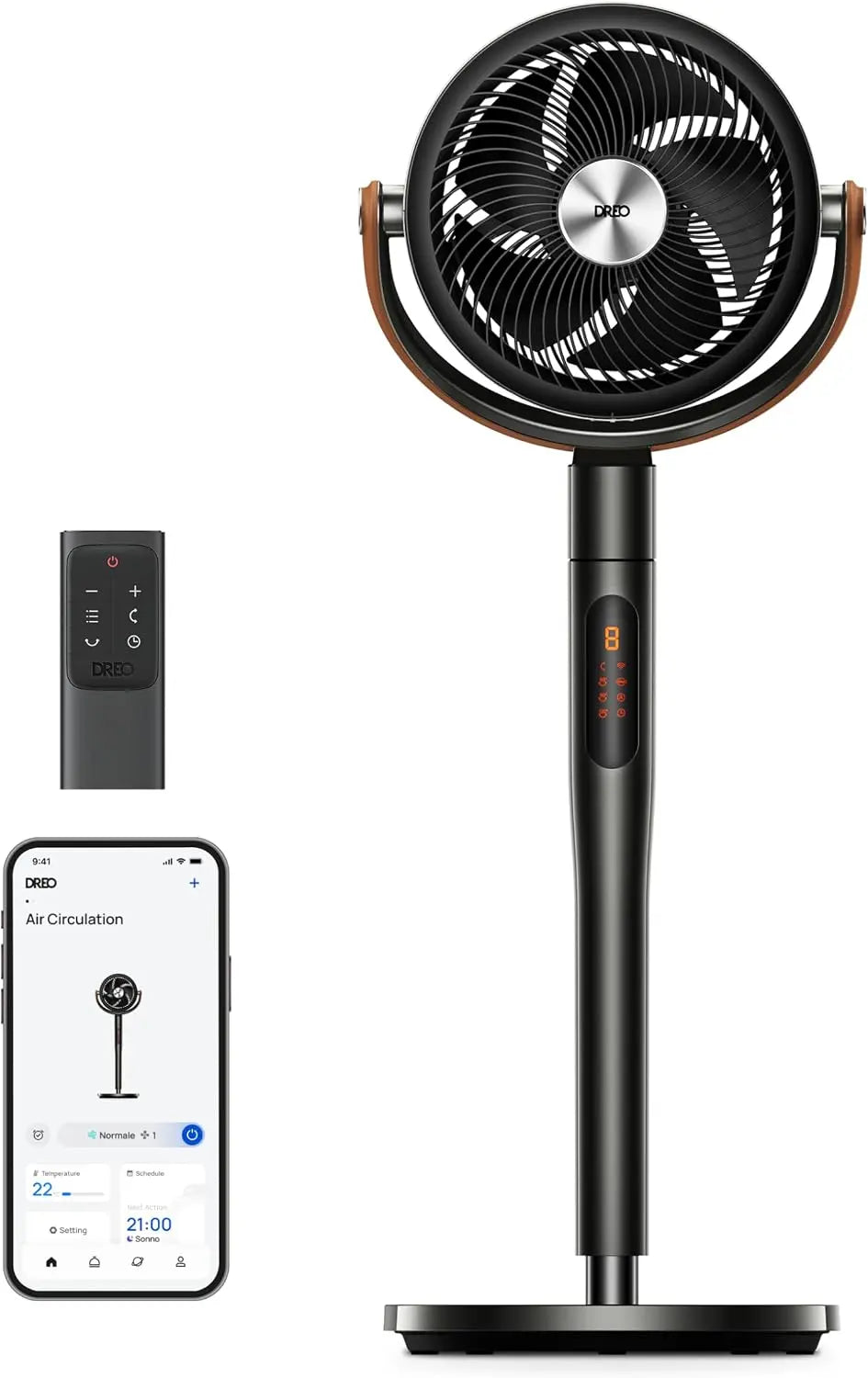 Ventilatore DREO - colore Nero - con telecomando, con timer, silenzioso - 25dB