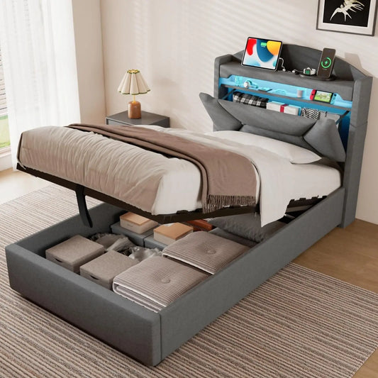 Letto - colore Grigio - a LED