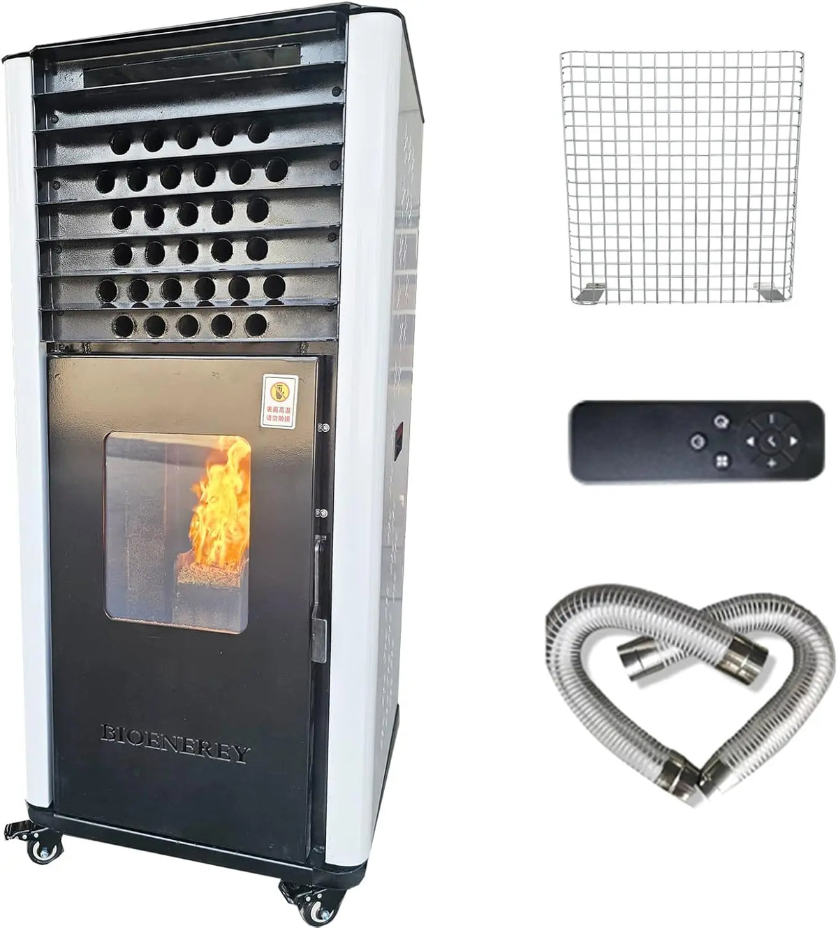 Riscaldatore elettrico Stufa - con telecomando, con display digitale, automatico