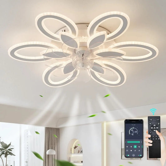 Ventilatore da soffitto LED - colore Bianco - con telecomando, con timer, a LED