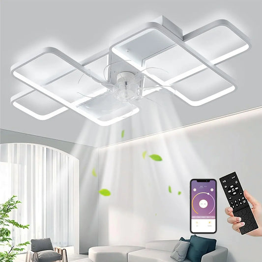 Ventilatore da soffitto - colore Bianco - con telecomando, a LED, silenzioso - 85W, 90 Cm