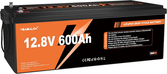 Batteria ricaricabile Yeagulch 12V 600Ah - 12V, 600Ah, 7680Wh